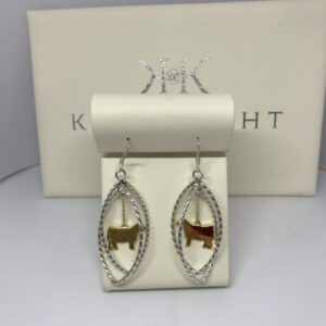 Two-Tone Marquee Basket Dangle Earrings