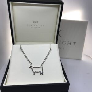 Sterling Silver Outline Cow Necklace